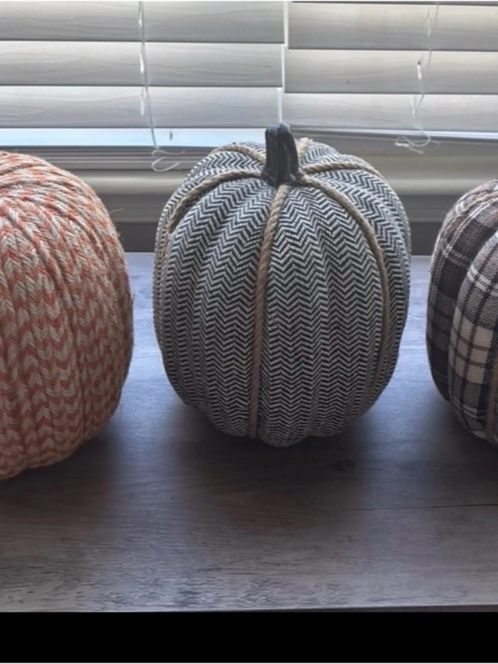 Target Threshold Fabric Pumpkin Trio - Gray, Orange, Brown Fall Decor